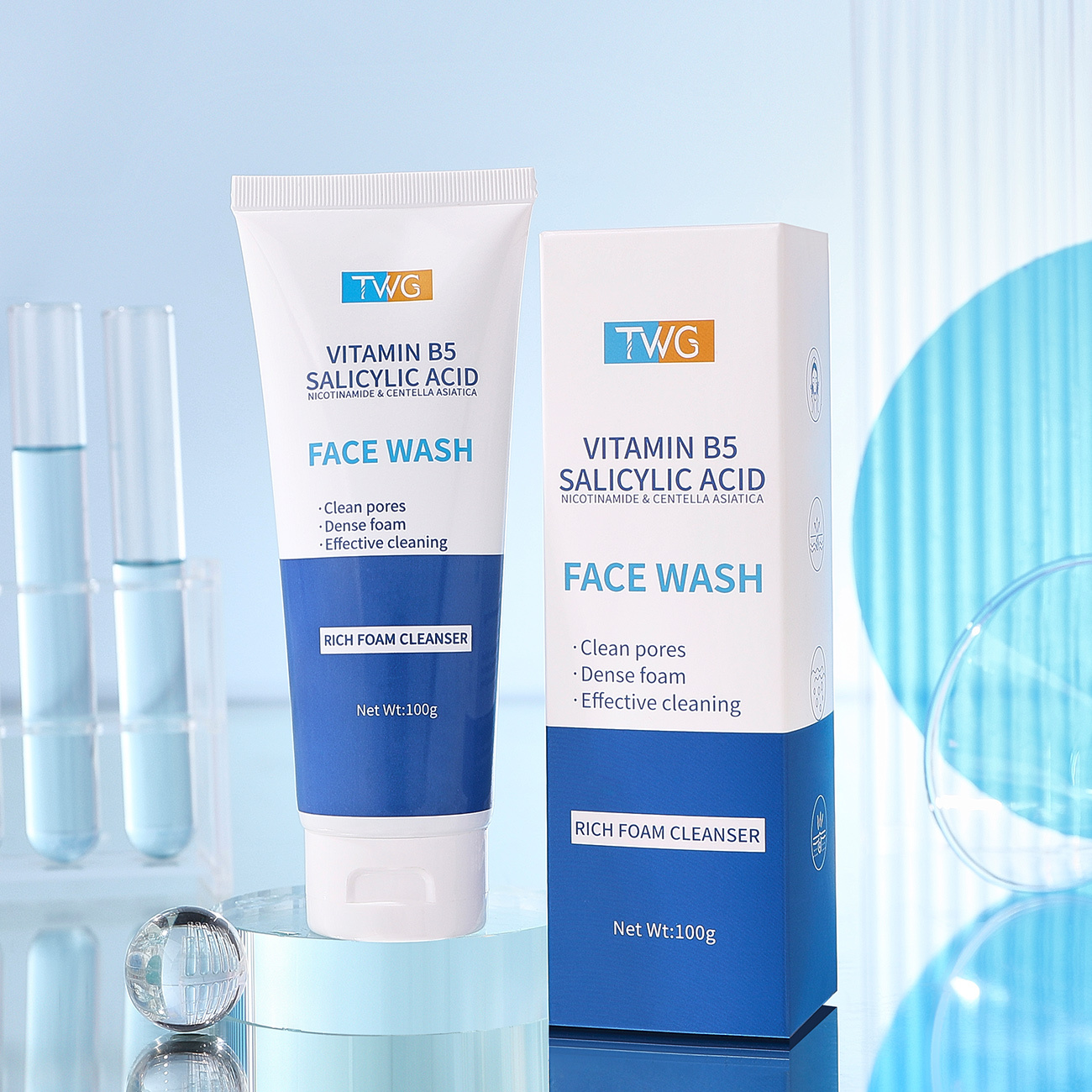 0023 TWG Detergente viso con acido salicilico e vitamina B5 100 g
