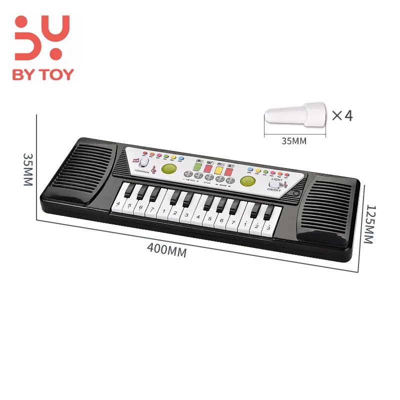 Juguete Musical de plástico para bebé, Piano de 24 teclas para niños, teclado de música, instrumento educativo infantil