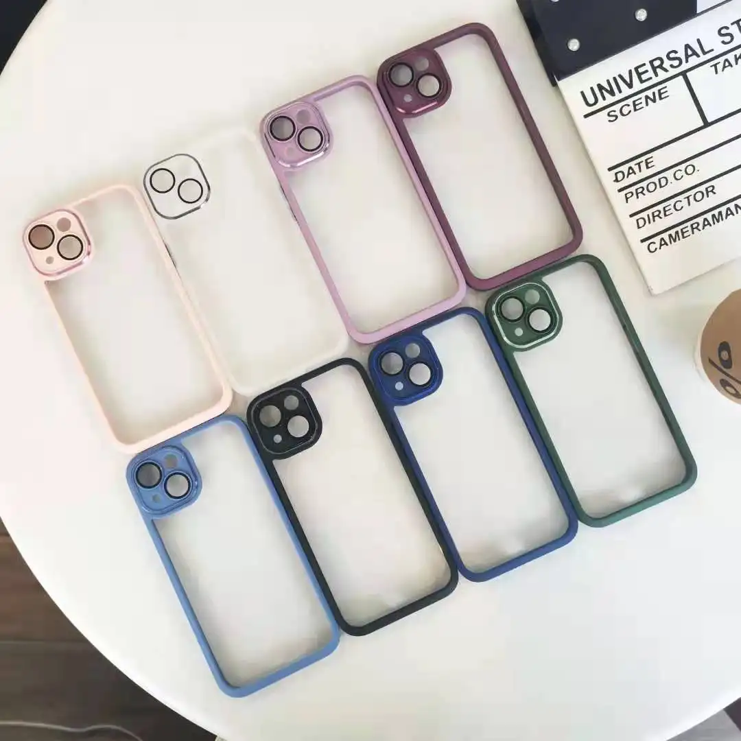 Trasparente All Inclusive con custodia per telefono con fotocamera in vetro con obiettivo per iPhone 14 13 Pro Max Clear Phone Case