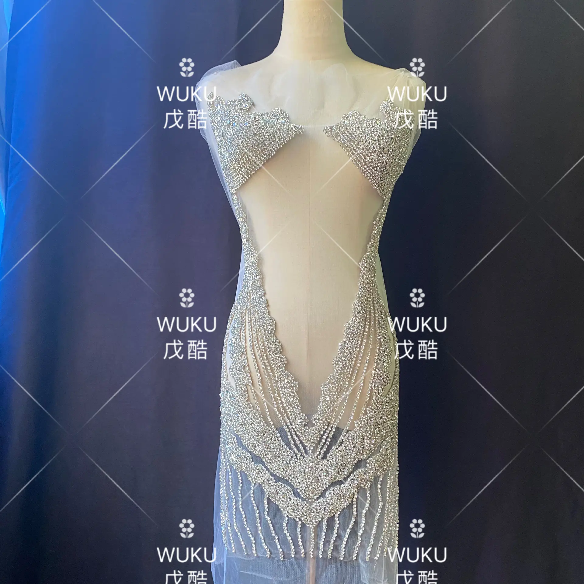 Wuku 2024 pezzo per tutto il corpo haute couture hand make party dancing dress