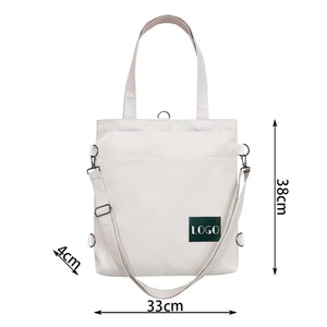 Bolso de lona multiusos personalizado para mujer versión coreana de un solo hombro, mochila universitaria de arte a la moda, bolso de lona Tutorial de clase - Product Image 2