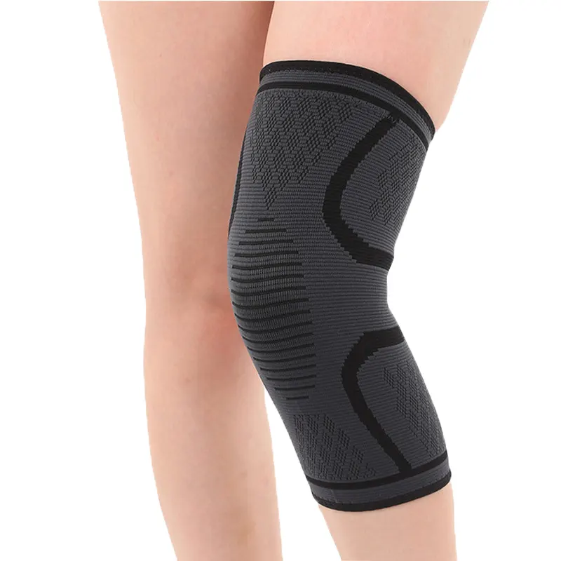 Ginocchiere per ginocchiere con protezione per gambe in maglia sportiva a compressione in Nylon elastico per escursioni a basket