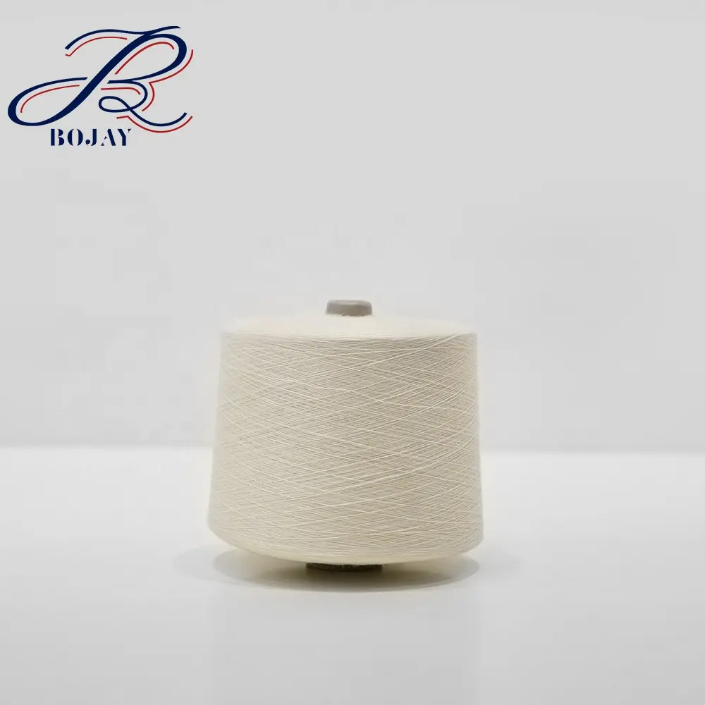 Bojay de la fábrica de China, precio barato, venta al por mayor de tejido de punto de fibra larga, húmeda vuelta Semi blanco blanqueado 36Nm 100% Lino hilo