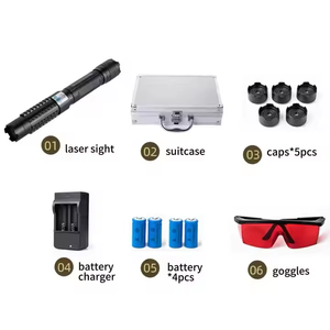 Hochleistungs-Laserpointer-Fernbedienung mit schwarzem Kupfers tift 5 Muster Blaulicht batterie betrieben - Product Image 5