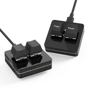 Mini teclado CUSTOM para pegar copias, 2 teclas con luz LED, intercambio mecánico en caliente, teclados Macro programables a prueba de agua, 2 teclas