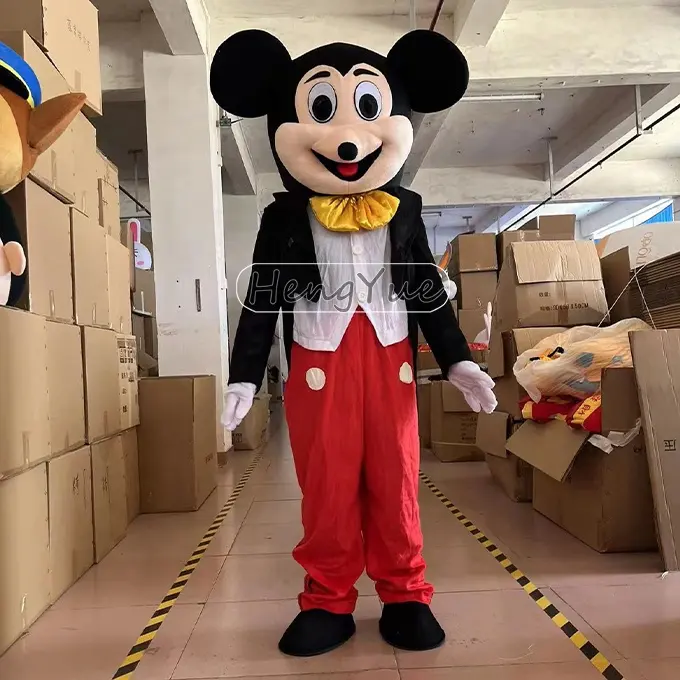 Disfraz de dibujos animados de Mickey y Minnie, mascota suave de ratón para fiesta, personaje para actuaciones