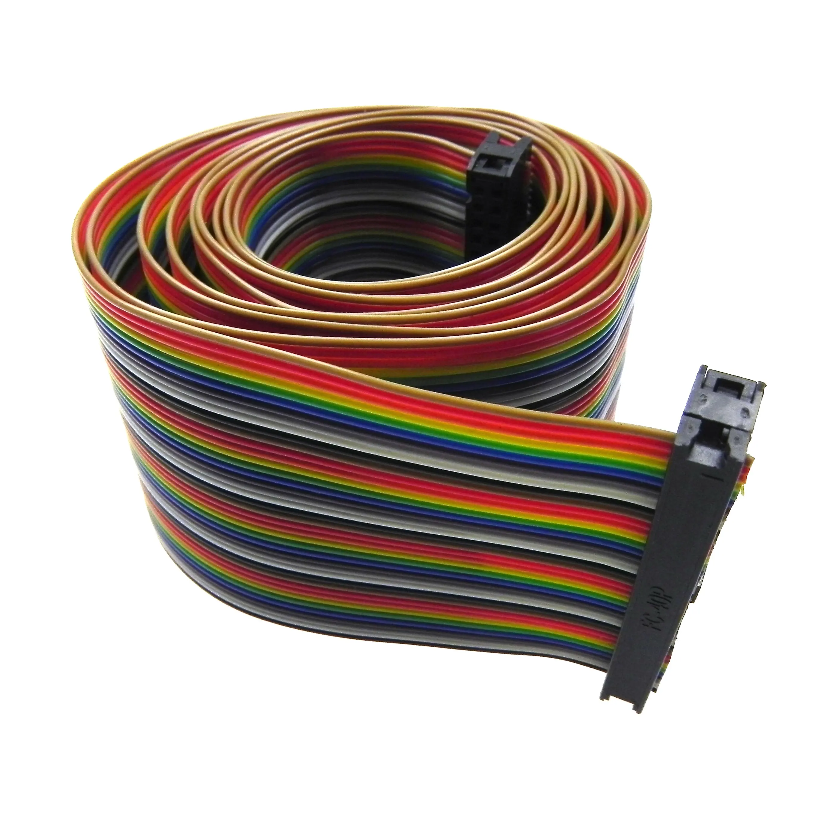 Cable plano personalizado ide de 40 Pines, 1,27mm, arcoíris, 2,54mm, conector idc, cable de cinta plana