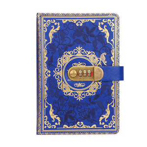 Cuadernos de tamaño A5 personalizables al por mayor Bloc de notas en relieve diario de cuero Pu con cerradura codificada - Product Image 2