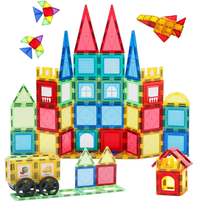 China Manufacturer Children Magnetic Tiles 3D Clear Magnet Blocks Tiles Set Magnetic Building Blocks Tiles Toys For Kids