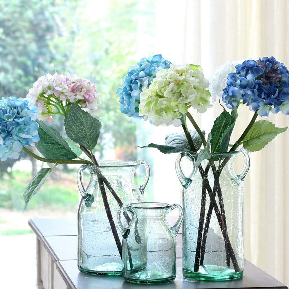 Noah Decoration Double Ear Hand-Blown and Handmade Transparent Glass Vase for Home and Wedding Decoration