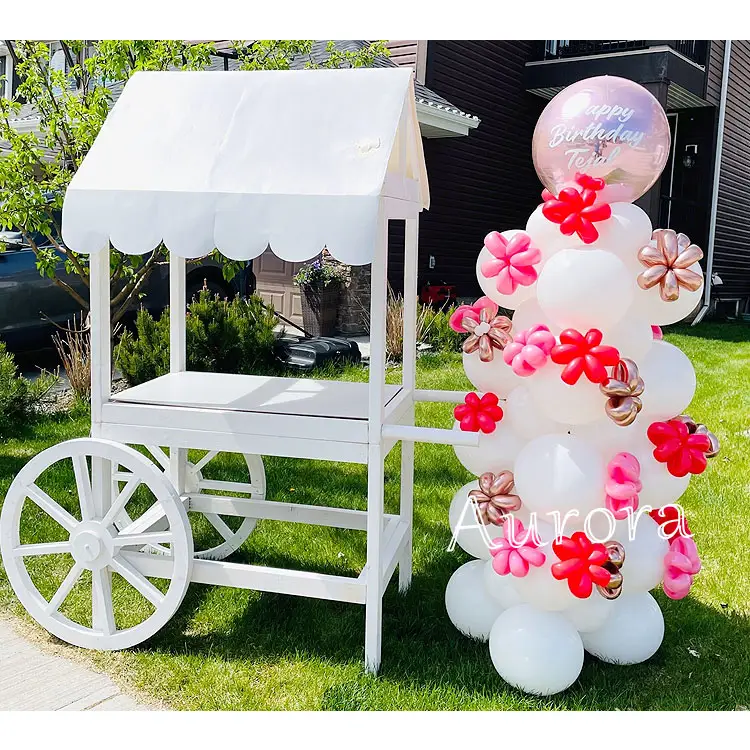 Online Shopping Customized Wooden Flower Candy Cart Wedding Children Christmas Dessert Party Cart Decoration