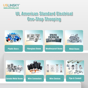 Linsky ULリスト4-11/16 "スクエアボックス、2-1/8" 深い亜鉛メッキ鋼電気ボックス-導管LT72171-S付き