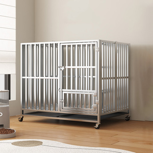 Diskon besar kandang anjing lipat kandang perjalanan furnitur luar ruangan baja nirkarat logam kandang anjing pengangkut untuk anjing besar - Product Image 1