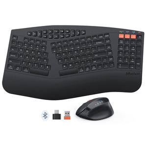 Meetion DirectorB Receptor USB ergonómico 2,4 GHz Bluetooth Windows/Mac/Computadora portátil Ratón y teclado ergonómicos - Product Image 1