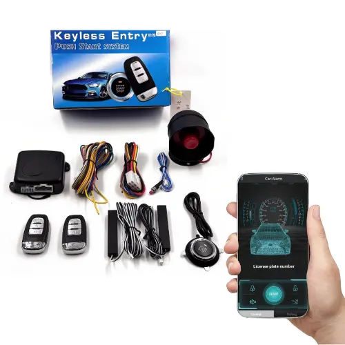 Ck2 PKE кнопочный пульт дистанционного запуска двигателя, система противоугонной БЕСКЛЮЧЕВОЙ системы сигнализации для автомобиля со смартфоном E09