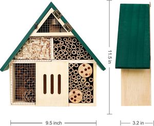 庭のための3階のぶら下がっている昆虫の家、蜂、蝶、テントウムシのための自然な木製の昆虫のホテル - Product Image 4