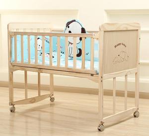 Wooden Baby Crib for Infants with Multiple Functions Newborn Child's Assembled Large Bed with Rocking and <strong>Cradle</strong> Features