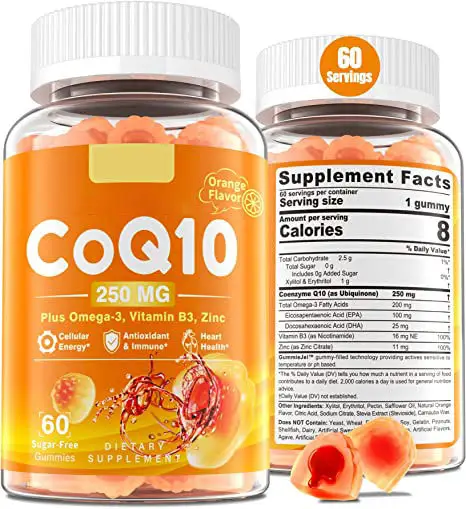 Coq10 Gummies Coenzima Q10 Ubiquinol Gummies para un corazón saludable y soporte energético OEM