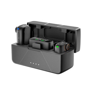 Micrófono Lavalier inalámbrico con pantalla táctil, teléfono móvil, grabación de vídeo, entrevista, transmisión, micrófono Dual, micrófono de solapa 3 en 1 - Product Image 1