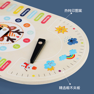 QINGTANG פעוטות למידה חומרים היום לוח עץ לוח שנה לוח ולמידה שעון צעצוע