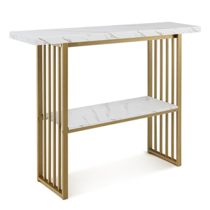 DB çağdaş 2-Tier konsol masa 48-Inch altın bitmiş çerçeve giriş oturma odası otel yatak odası dekorasyon için rustik tarzı - Product Image 1