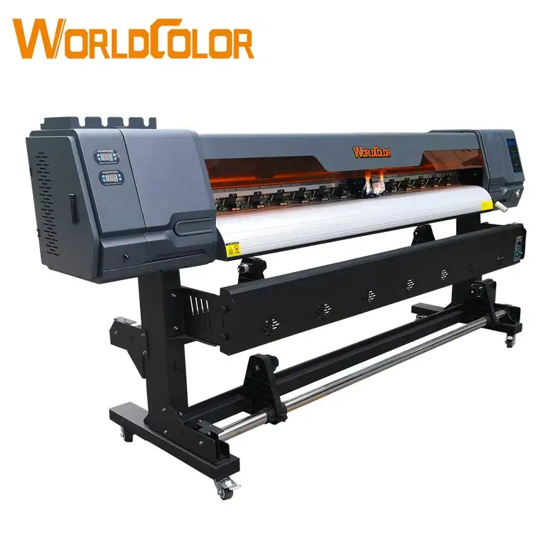 Worlcolor-impresora de inyección de tinta de gran formato, impresora ecosolvente de doble cabezal, individual, 6 pies