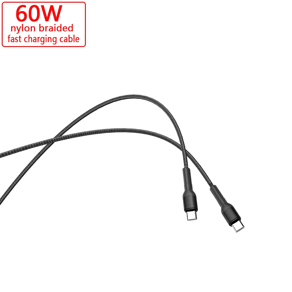 Wholesale customization nylon braided Type-C phone charging Cable USB 1M 2M 30W data cable 60W usb c data cable original