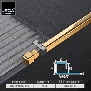 Jeca trang trí nội thất gạch <span class=keywords><strong>TRIM</strong></span> góc Kim loại hồ sơ Dải vàng Tường sàn cạnh <span class=keywords><strong>TRIM</strong></span> cho nhà hàng phòng tắm gạch trang trí - Product Image 2