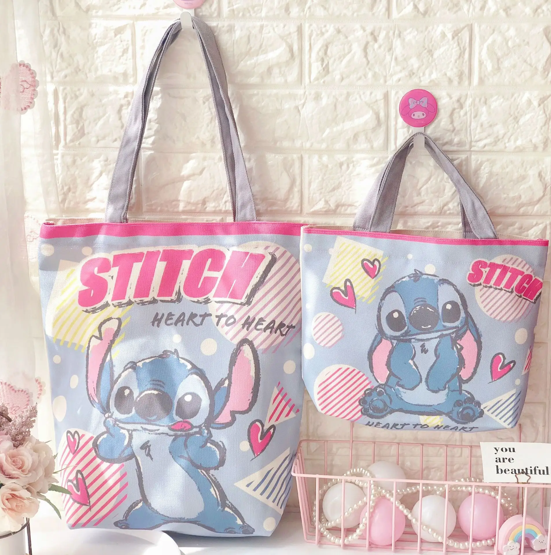 New cartoon stitch Mickey Lady Girl Adult messenger bag leather luxury cheap bag