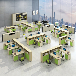 Wooden modern workstations table for <strong>computer</strong> working table 6 people - Product Image 6