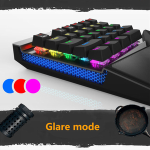 Teclado para una mano con cable USB, teclado para juegos RGB, teclado profesional con reposamuñecas, soporte para 35 teclas - Product Image 5