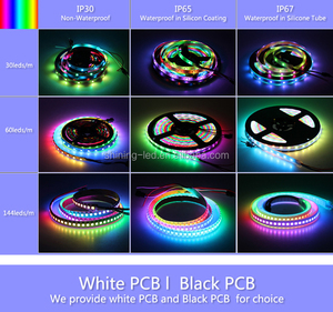 Fabrika fiyat DC5V WS2812B, WS2813, SK6812 5050 SMD 60/144 LEDs/m IP67 ayrı ayrı adreslenebilir RGB dijital LED ışık şeridi - Product Image 2