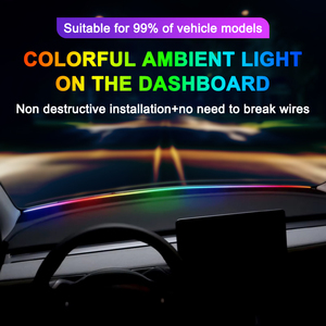 Pel แถบซิลิโคนควบคุมระยะไกล RGB 140ซม. 150ซม. ไฟส่องสว่างภายในรถ LED ไฟโดยรอบ - Product Image 4