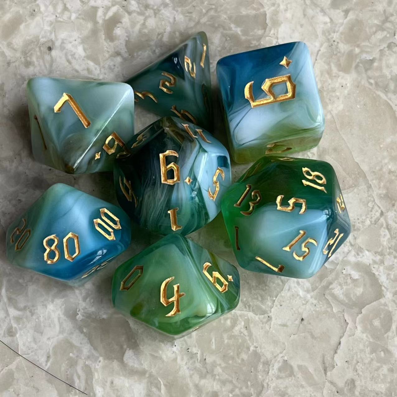 White Blue Green