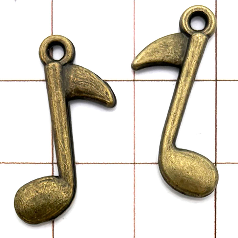 1 symbole musical bleu ancien - 1g - 14*23mm - 10890