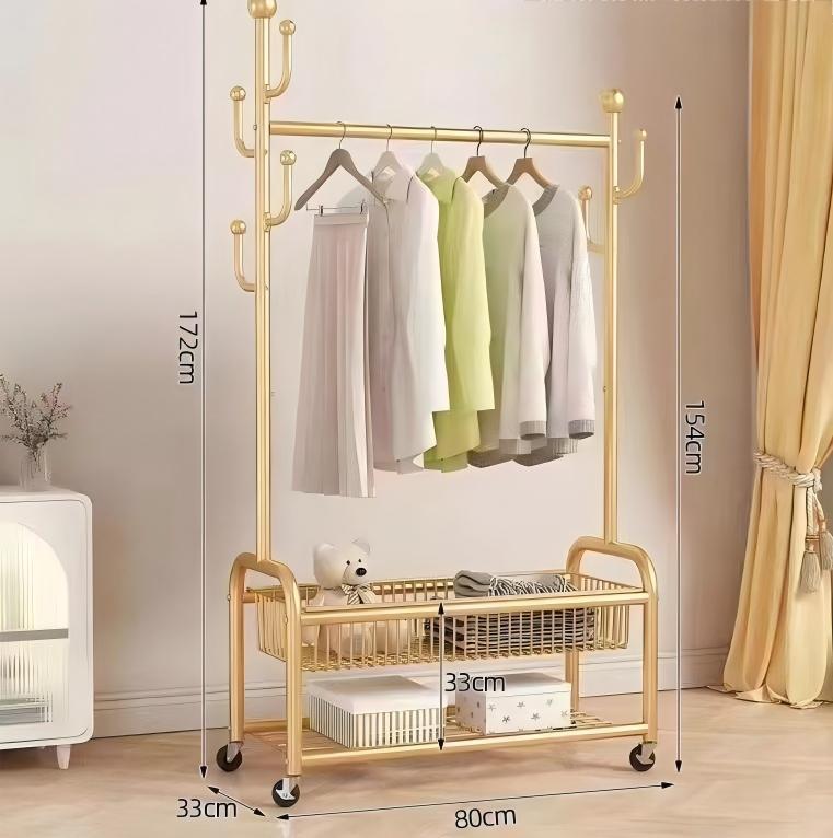 Cesto portaoggetti a doppio strato, oro, lusso leggero, 80 cm.
