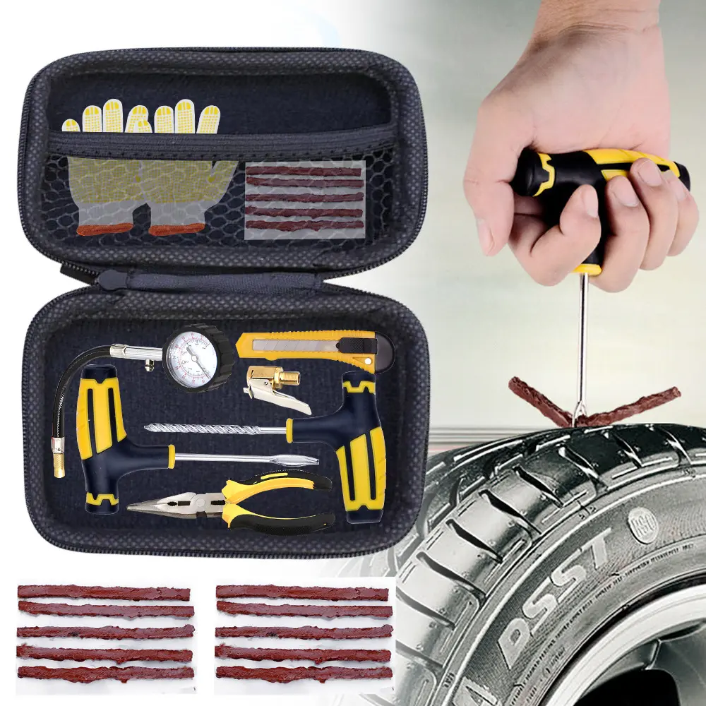 Lốp xe sửa chữa Kit thủng Cắm Công cụ lốp thủng khẩn cấp dải khuấy keo sửa chữa công cụ Kit