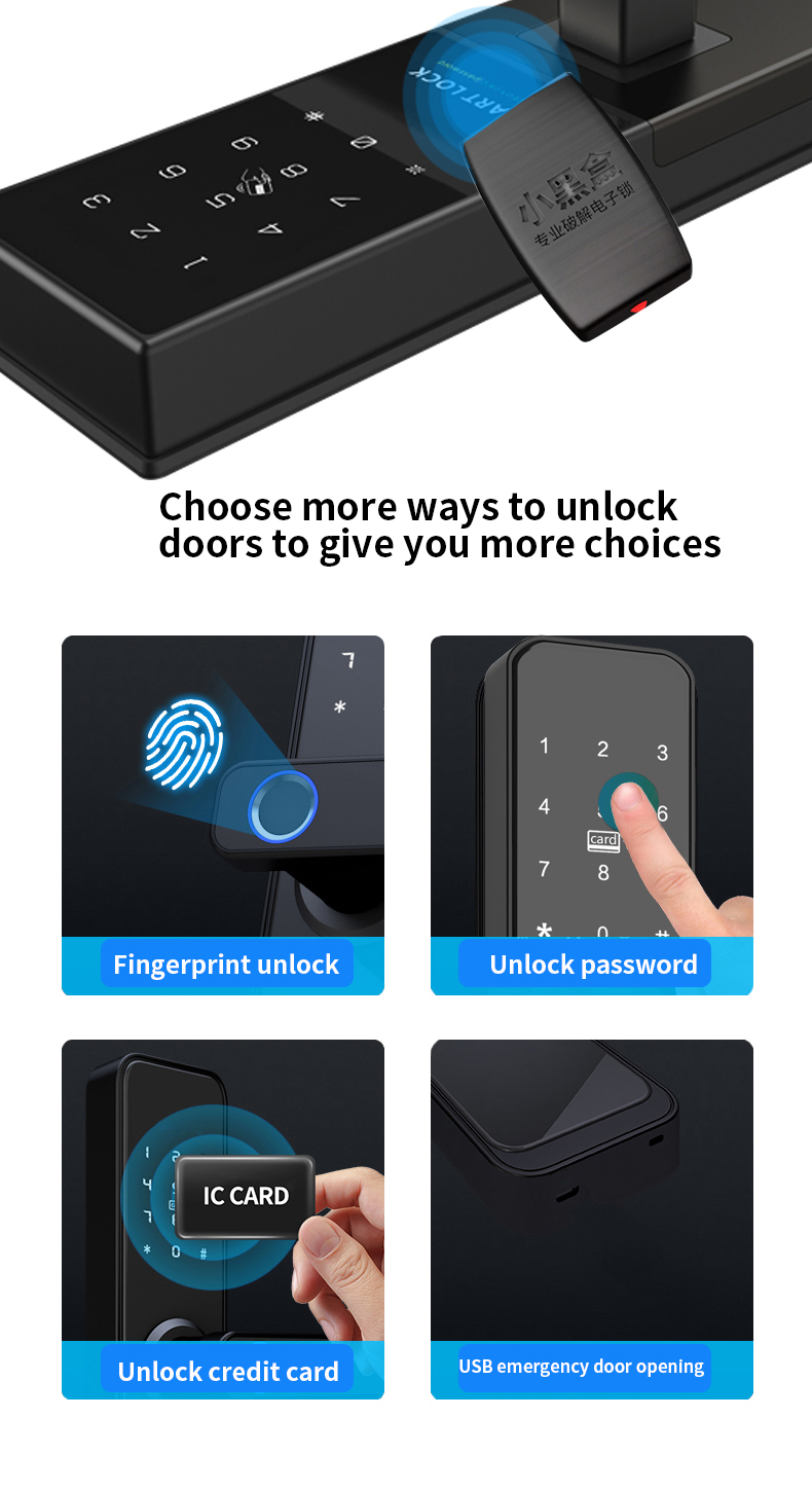 Intelligent door lock small program password lock key wiring-free smart key easy installation password fingerprint key door lock