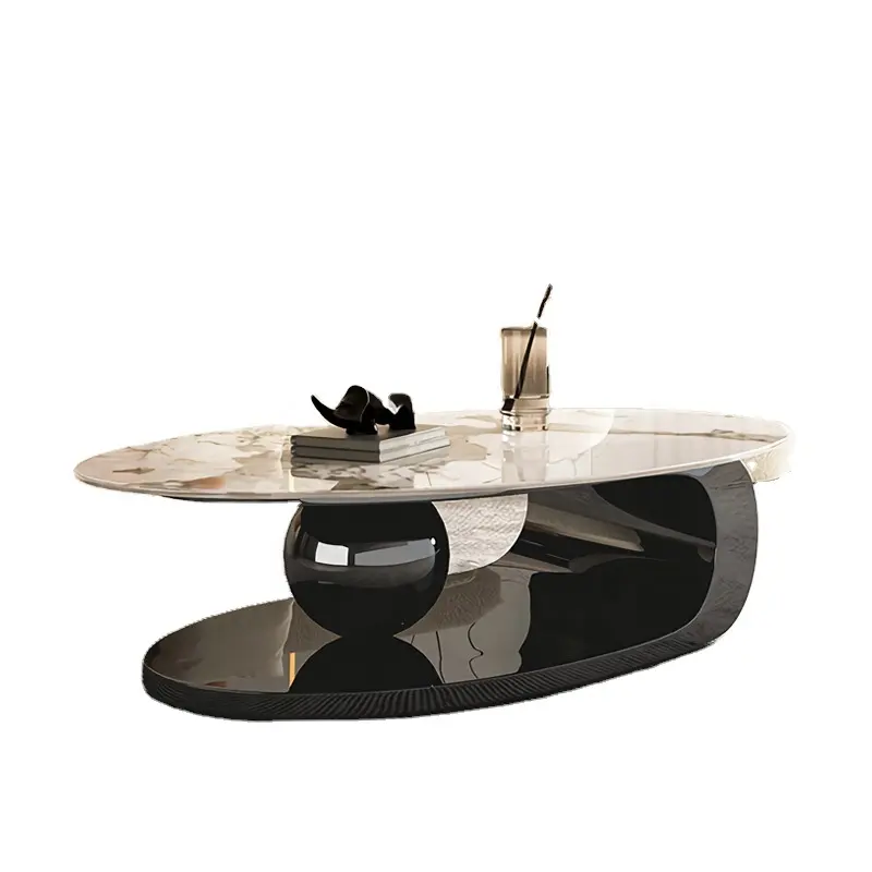 Meja Ruang Tamu Mode Modern Meja Kopi Pusat Atas Batu Disinter Grosir Meja Kopi Oval