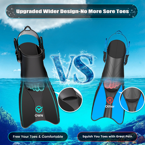 Masker selam panorama profesional, masker selam Scuba anti kabut tampilan lebar kering dengan Set sirip Snorkel - Product Image 6