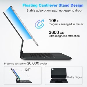 Para iPad 10th Generation Case con teclado Multi-Touch Trackpad 7 Color Retroiluminado Flotante Cantilever Stand Teclado inalámbrico - Product Image 2