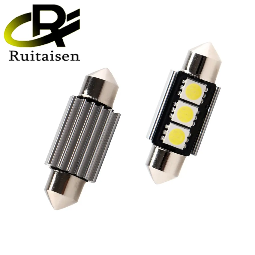 36mm 39mm 41mm C5W C10W 3SMD 5050 LED Canbus Error Free Car Interior Festoon Dome Auto Over Head lampada frontale da lettura bianca 12V