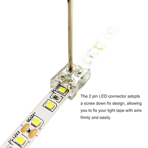 Lehimsiz LED bant ışık bağlantı bandı bant vidalı Terminal bloğu konnektörü 2 Pin LED konektörler şerit ışıklar 10 mm - Product Image 5