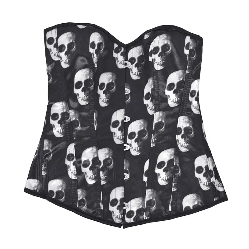 Sexy cintura espartilho cinta para mulheres Halloween crânio Streetwear underbust espartilhos