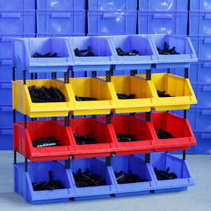 Nhiệm Vụ Nặng Nề <span class=keywords><strong>Stackable</strong></span> Bộ Phận Hộp Lưu Trữ Gia Cố PP Chất Liệu Tùy Chỉnh Cho Kho Bán Lẻ Phần Cứng Tổ Chức - Product Image 2