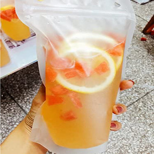 Custom Clear Reusable Drink <strong>Juice</strong> Stand up Pouches with Straw - Product Image 5