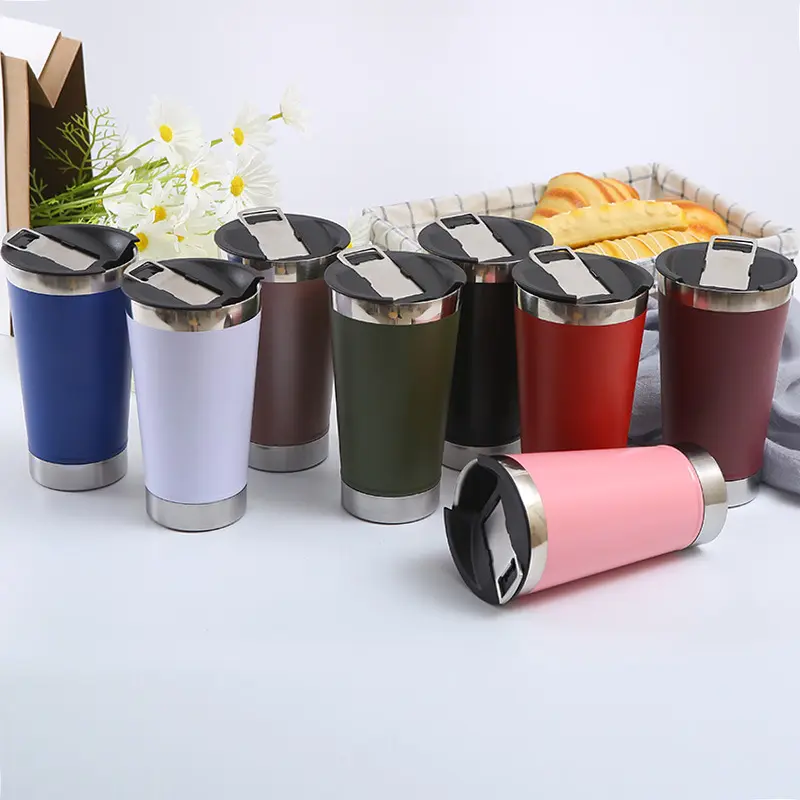 New Design Stainless Steel Beer Mug With Opener Creativity 16oz Pint Drinking Tumbler