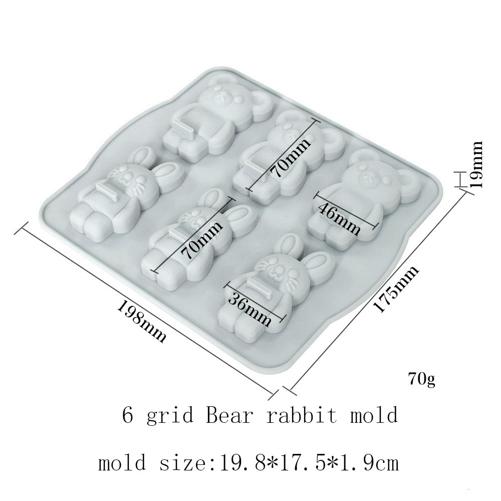 Stampo per coniglio a 6 grid Bear D5072