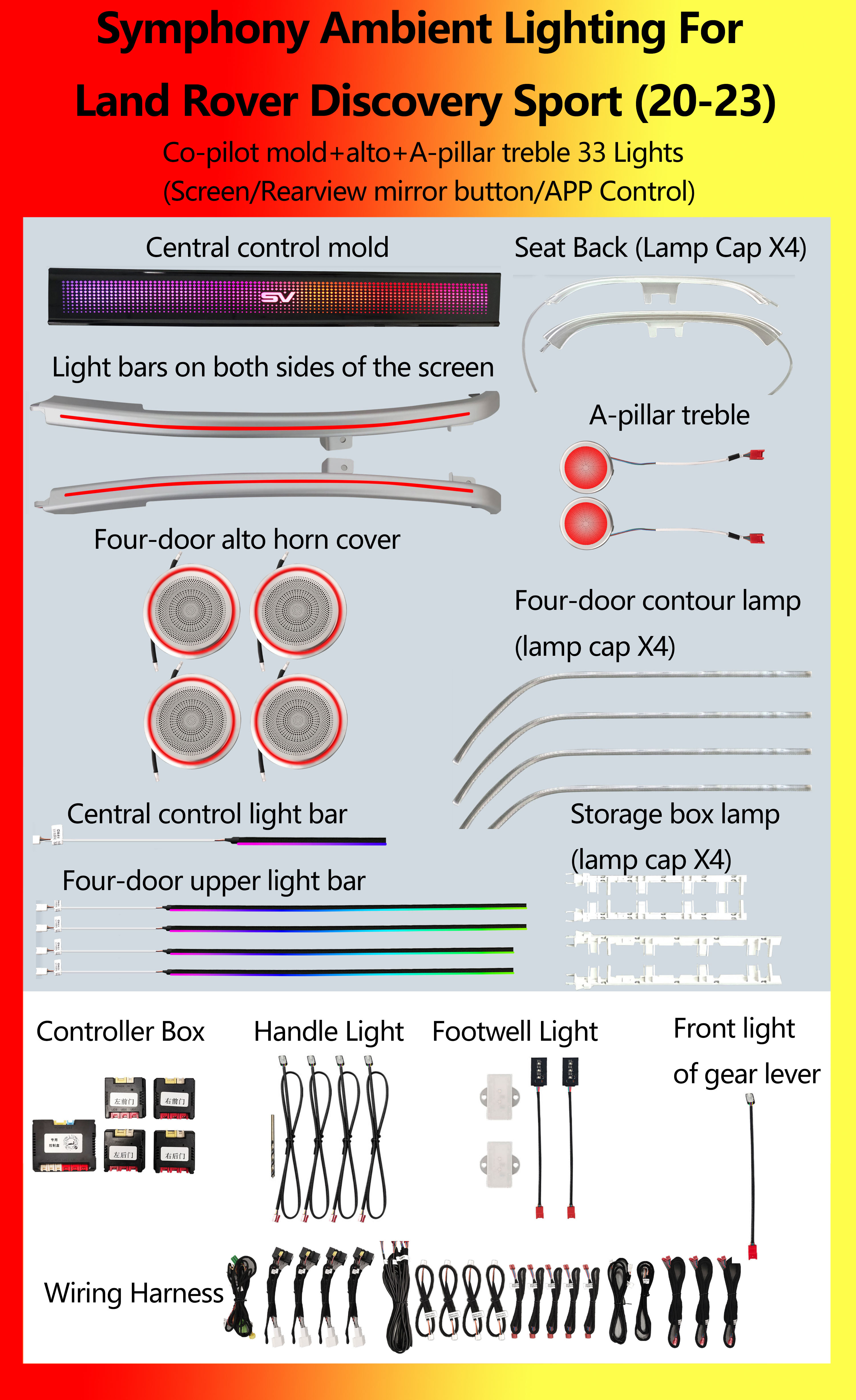 Land Rover Discovery Sport RGB 33 Lights