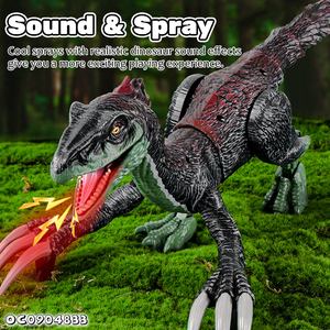 สเปรย์พ่นละอองน้ำ Therizinosaur โมเดลสัตว์3D จำลอง RC ของเล่นไดโนเสาร์ของขวัญปาร์ตี้สำหรับเด็กควบคุมด้วยเสียงคำรามและแสง - Product Image 3